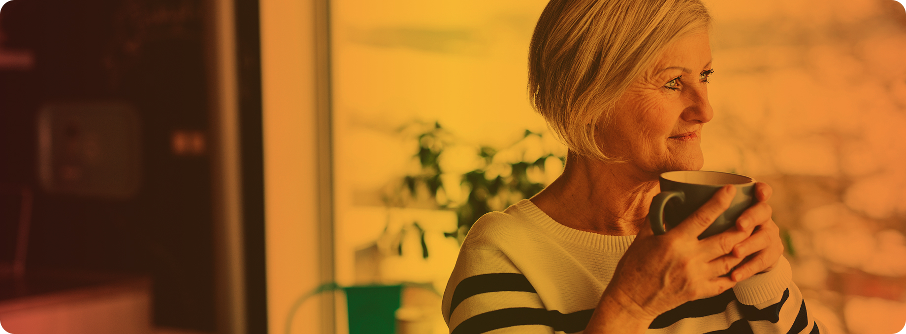 Woman holding warm drink